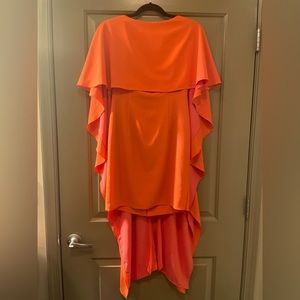 Vibrant Cape like Asava Orange/Pink Dress